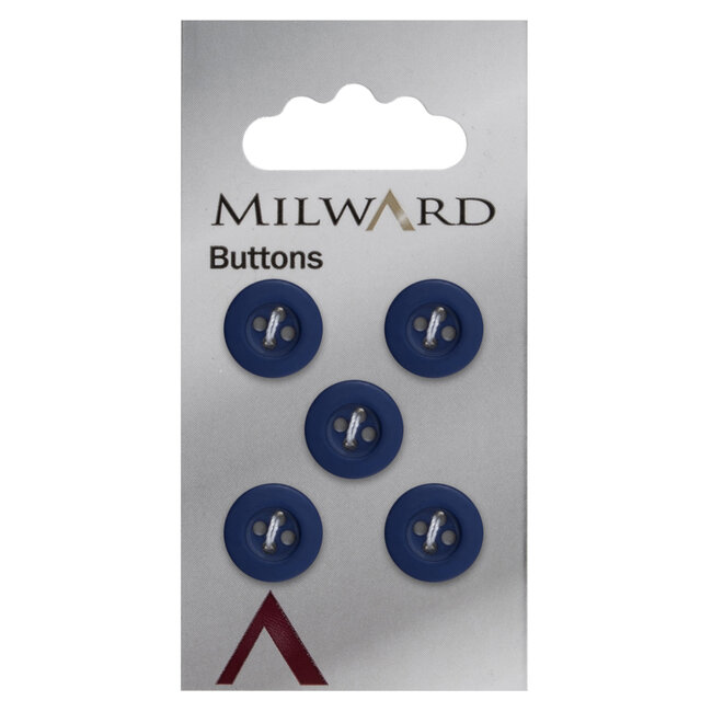 Milward Blauwe Knopen op kaart 12mm: Verpakking van 5