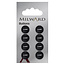 Milward  Zwarte Knopen op kaart 11mm: Verpakking van  8