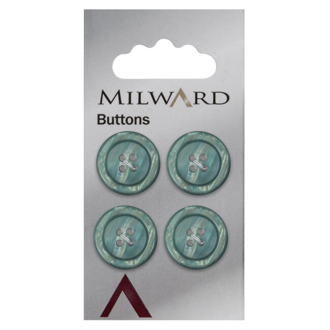 Milward Groene Knopen op kaart 17mm: Verpakking van  4
