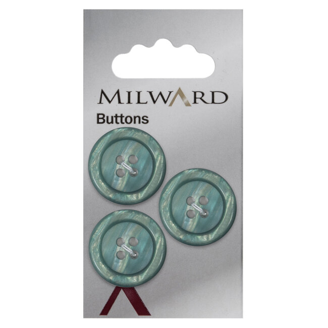 Milward Groene Knopen op kaart 22mm: Verpakking van  3