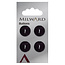 Milward Paarse Knopen op kaart 15mm: Verpakking van 4