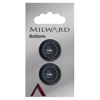 Milward Blauwe Knopen op kaart 20mm: Verpakking van  2