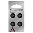 Milward Zwarte Knopen op kaart 15 mm: verpakking per 4