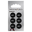 Milward Zwarte Knopen op kaart 16mm: Verpakking van 6