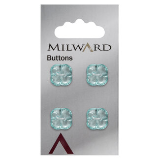 Milward Turqouise Knopen op kaart 15mm: Verpakking van 5