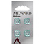 Milward Turqouise Knopen op kaart 15mm: Verpakking van 5
