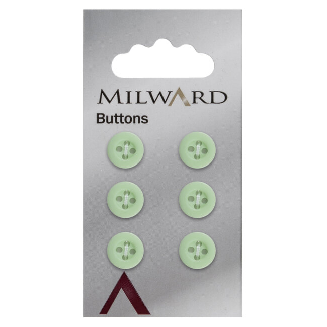 Milward Groene Knopen op kaart 10mm: Verpakking van 6