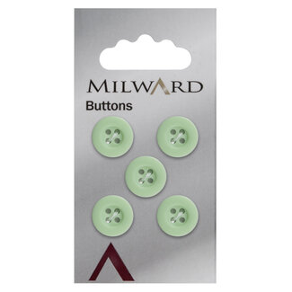 Milward Groene Knopen op kaart 12mm: Verpakking van 5