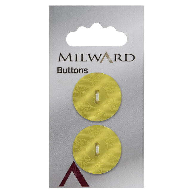 Milward Lime Groene Knopen op kaart 22mm: Verpakking van 2