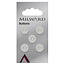 Milward Wit Parelmoer Knopen op kaart 12mm: Verpakking van 5