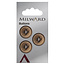 Milward Bruin Beukenhouten Knopen op kaart 17mm: Verpakking van 3