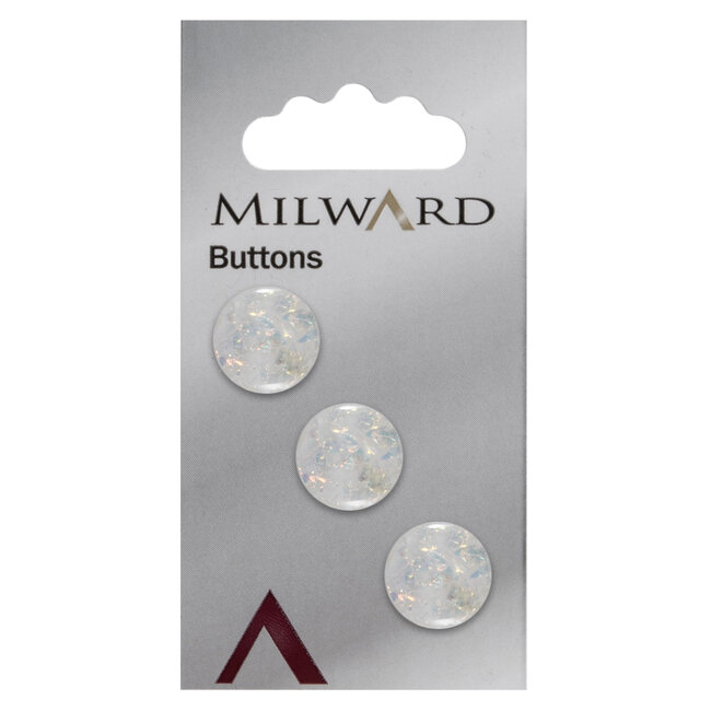 Milward Wit Parelmoer Knopen op kaart 15mm: Verpakking van 3