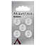 Milward Witte Knopen op kaart 15 mm: Verpakking van 5