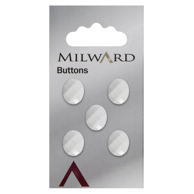 Milward Witte Knopen op kaart 12 mm: Verpakking van 5