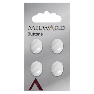 Milward Witte Knopen op kaart 15 mm: Verpakking van 4