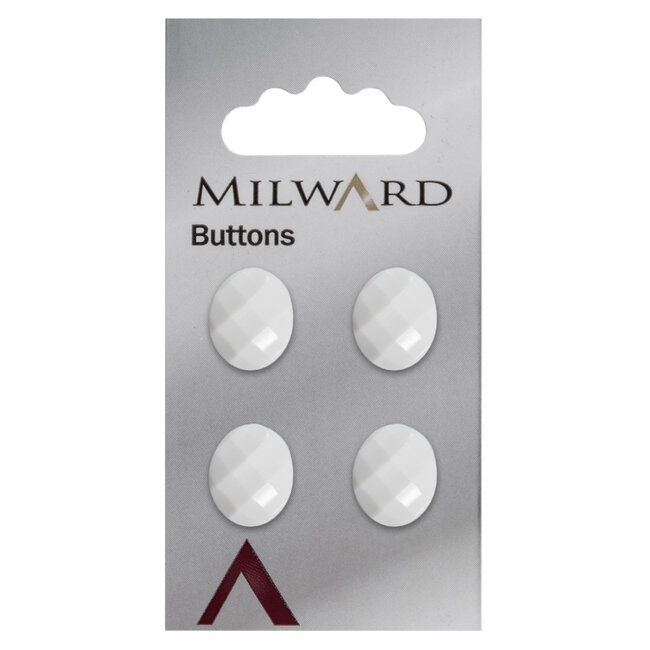 Milward Witte Knopen op kaart 15 mm: Verpakking van 4