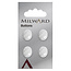 Milward Witte Knopen op kaart 15 mm: Verpakking van 4