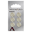 Milward Wit Parelmoer glans Knopen op kaart 13 mm: Verpakking van 6