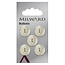 Milward Wit Parelmoer glans Knopen op kaart 16 mm: Verpakking van 5