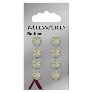 Milward Gele Glans Knopen op kaart 10mm: Verpakking van 8