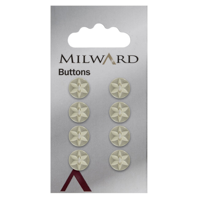 Milward Gele Glans Knopen op kaart 10mm: Verpakking van 8