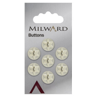 Milward Gele Glans Knopen op kaart 12mm: Verpakking van 7