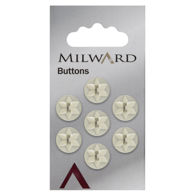 Milward Gele Glans Knopen op kaart 12mm: Verpakking van 7