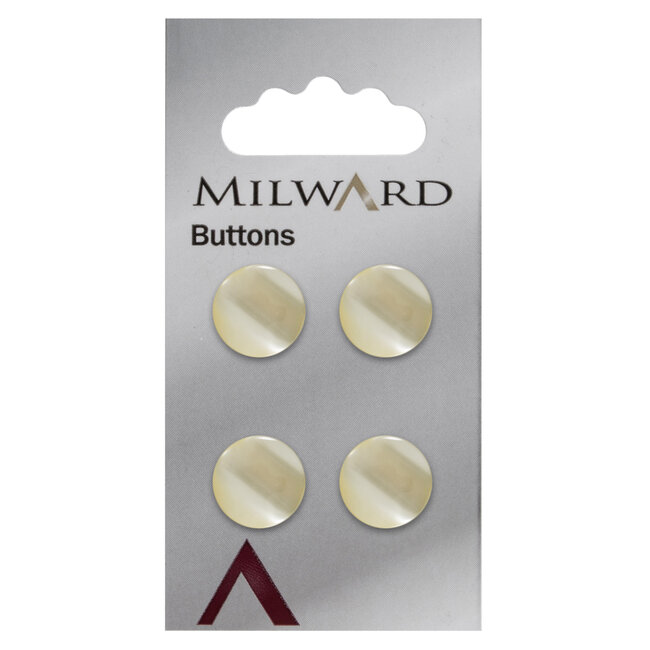 Milward Gele Glans Knopen op kaart 13mm: Verpakking van 4