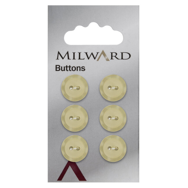 Milward Gele Glans Knopen op kaart 13mm: Verpakking van 6