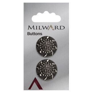Milward Zilveren Knopen op kaart 20 mm: Verpakking van 2