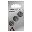 Milward Zilveren Knopen op kaart 15 mm: Verpakking van 3