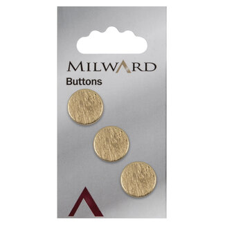 Milward Goldene Knöpfe auf Karte 15 mm: Packung mit 3