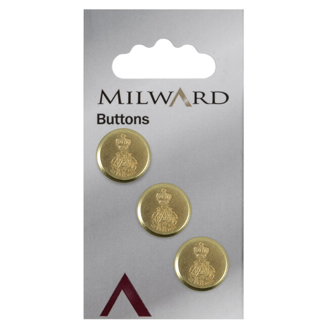 Milward Gouden Knopen op kaart 15 mm: Verpakking van 3