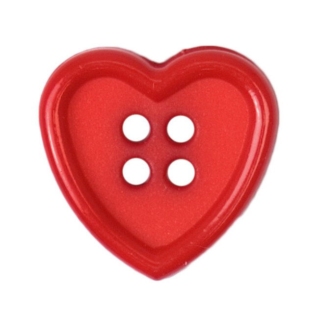 Milward Rode Hartjes Knopen op kaart 15 mm: Verpakking van 4