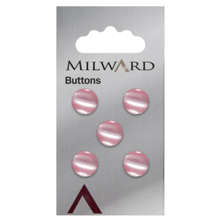 Milward Roze glans Knopen op kaart 11 mm: Verpakking van 5