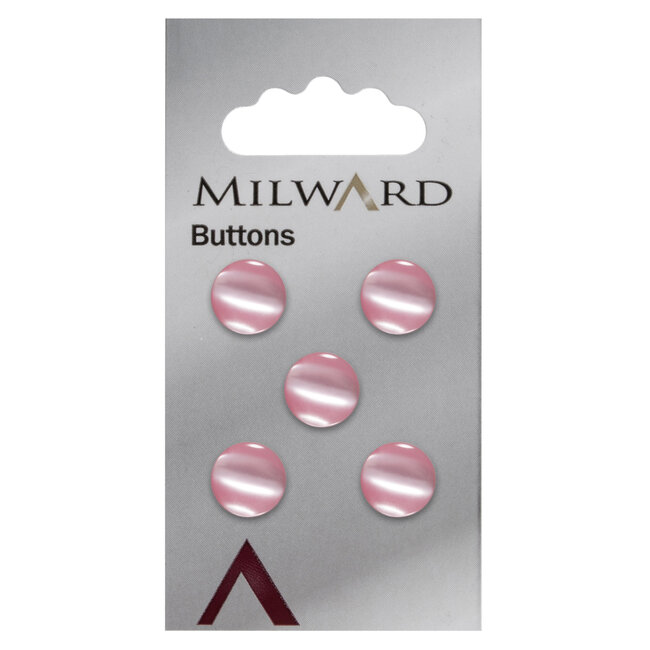 Milward Roze glans Knopen op kaart 11 mm: Verpakking van 5