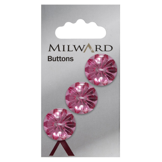 Milward Roze glans Knopen op kaart 17 mm: Verpakking van 3