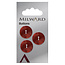 Milward Rote Perlmuttglanz Knöpfe auf Karte 17 mm: Packung mit 3