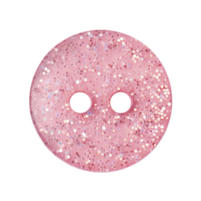 Milward Roze Glitter Knopen op kaart 12 mm: Verpakking van 5