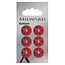 Milward Rode Glans Knopen op kaart 15 mm: Verpakking van 6