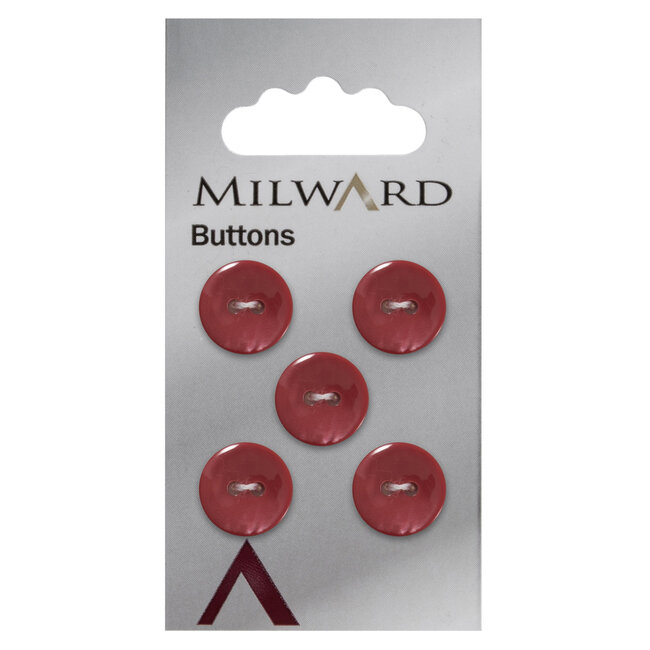 Milward Rode Glans Knopen op kaart 13 mm: Verpakking van 5