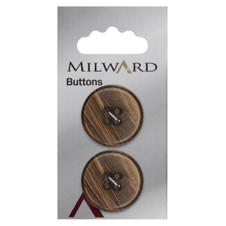 Milward Holzknöpfe 25 mm Braun verpackt pro 2 Stück