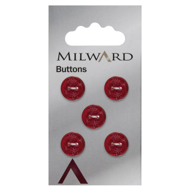 Milward Knopen 12 mm Rood 5 stuks
