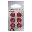 Milward Knopen 13 mm Rood 6 stuks