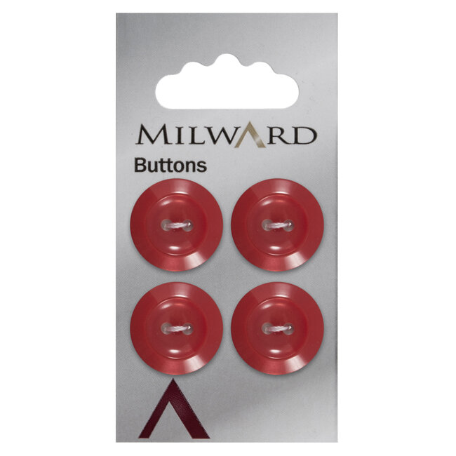 Milward Knopen 19 mm Rood 4 stuks