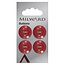 Milward Knopen 19 mm Rood 4 stuks