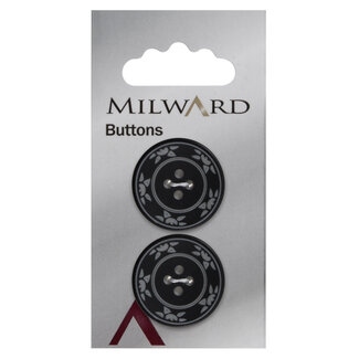 Milward Knopen 25 mm Zwart 2 stuks