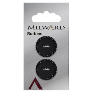 Milward Knopen 22 mm Zwart 2 stuks