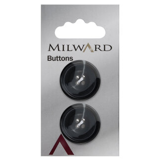 Milward Knopen 25 mm Zwart 2 stuks