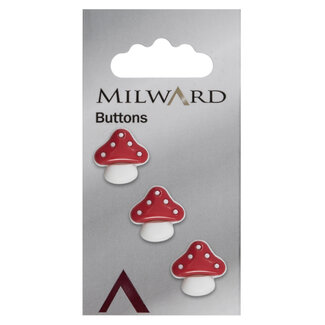 Milward Knöpfe 15 mm Rot 3 Stück